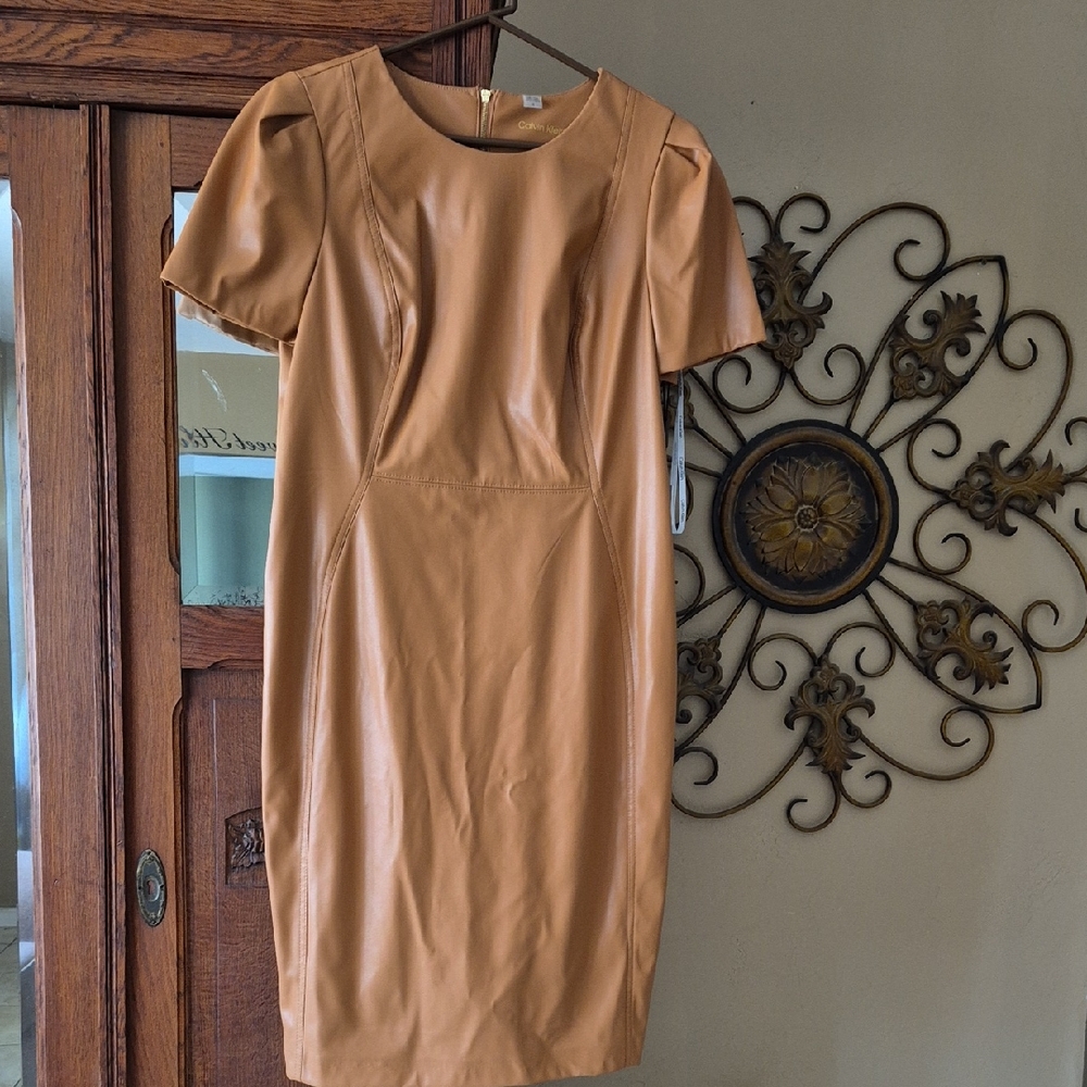 Calvin Klein Tan Midi Dress